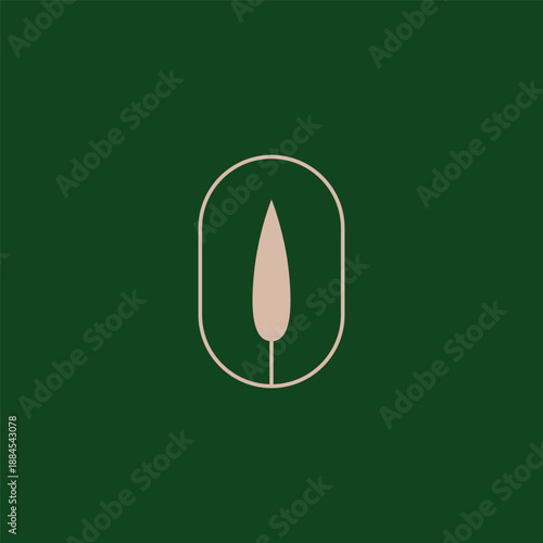 cypress tree logo design icon vector template
