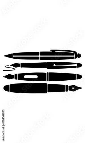 Pen silhouette, pen vector art, pen silhouette, pen set vector