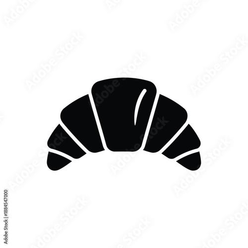 Croissant icon french pastry bakery bread vector