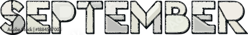 September Text Graphic A stylish textual representation for the ninth month, perfect for calendar or design use