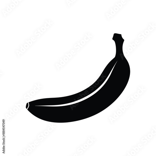 Banana icon fresh tropical fruit silhouette vector