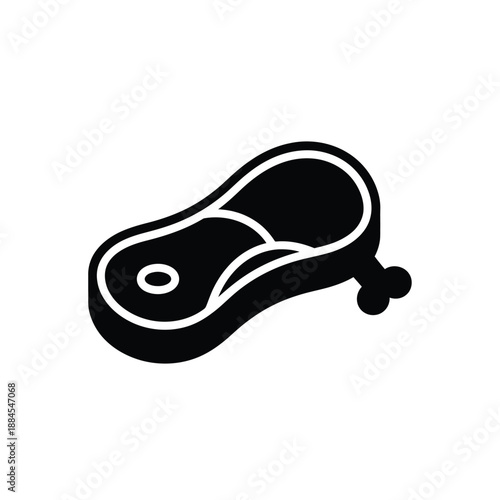 Steak icon fresh raw beef meat with bone vector illustration