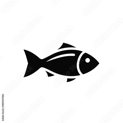 Fish icon seafood aquatic animal silhouette vector