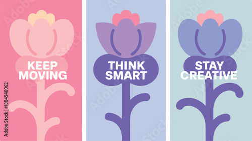 Motivational Flower Graphics with Inspirational Quotes on Pastel Backgrounds Keywords: motivational, inspirational, quotes