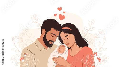 Charming suburban house with a beige facade and a beautiful front yard filled with blooming flowers and a productive apple tree.