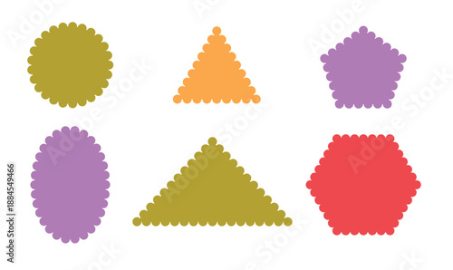 Set of Zigzag and colorful Shapes. Rectangle shape frame with zigzag edge. set wavy edge frames. vector illustration.
