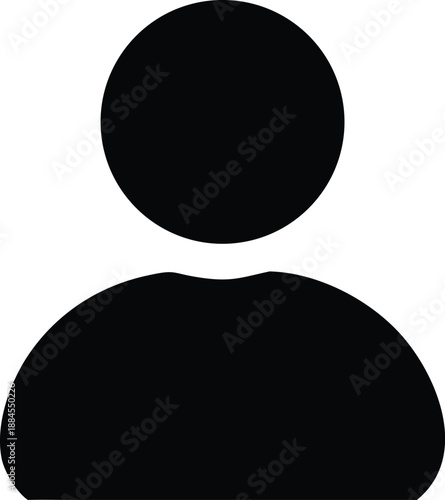 Simple black silhouette of a person s head and shoulders against a