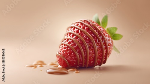 Wallpaper Mural Strawberry with chocolate drizzled on it. Valentine's day. Torontodigital.ca