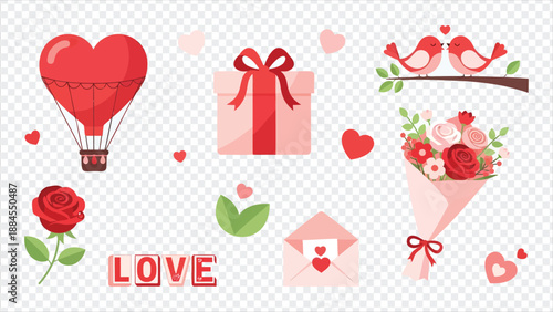valentine day love symbols icons