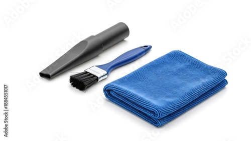 Wallpaper Mural Cleaning tools including a brush and microfiber cloth. Torontodigital.ca