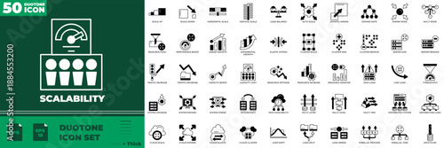 Scalability Duotone Editable Icons set