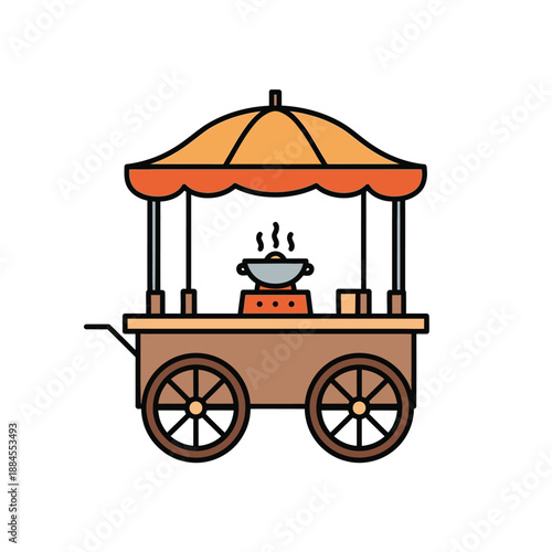 Simple illustration of a brown mortar and pestle, a tool used for grinding and crushing ingredients