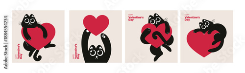 Valentines day greeting cards and banners. Vector illustration for Valentines day,  love message, social media and web banner, marketing.
