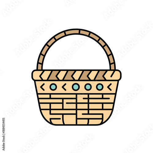 Simple illustration of a brown mortar and pestle, a tool used for grinding and crushing ingredients