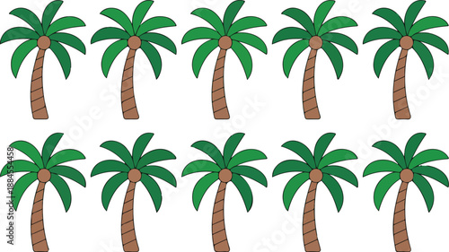 Tropical Palm Tree Collection  Summer Vacation Design Elements