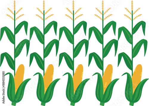 Palm tree collection featuring flat vector designs of tropical coconut palms with green fronds and brown trunks for summer beach vacation design.