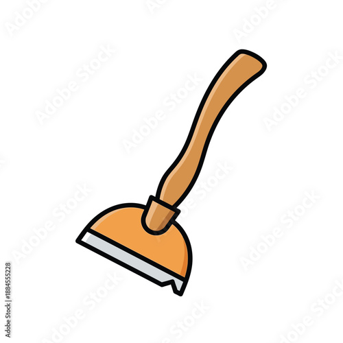 Simple illustration of a brown mortar and pestle, a tool used for grinding and crushing ingredients