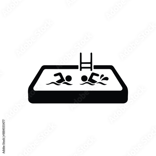 Pool silhouette icon vector flat design.