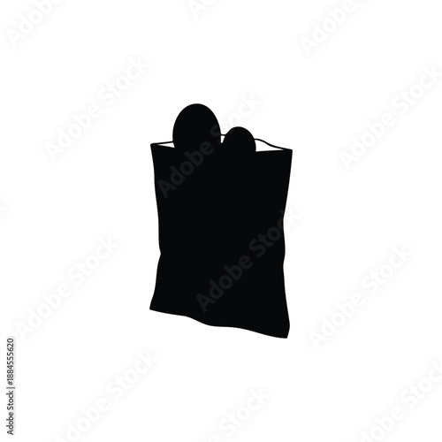 Potato chips silhouette icon vector flat design.