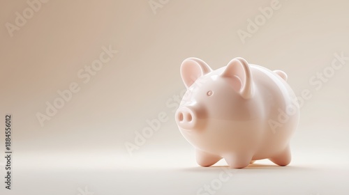 Wallpaper Mural Small pink piggy bank sits on a white background. House marketing. Torontodigital.ca