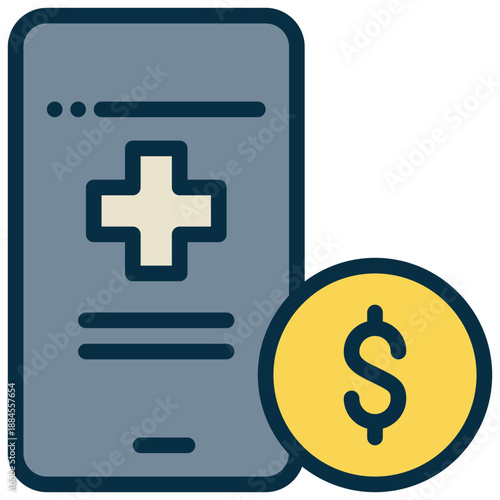 mobile online smartphone money health filled outline icon