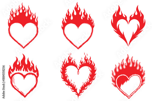 Fiery Hearts Collection Symbolizing Passion, Love, and Intense Emotion