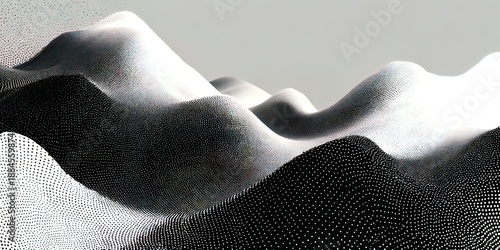 Soft grain texture with flowing stipple pattern and subtle halftone dots. Abstract monochrome gradient surface for collage and poster design. Vector illustration. High quality