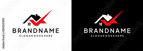 real estate vector logo check house
