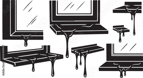 Melting Window Frames and Sills in Black and White
