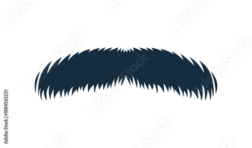Bold Black Silhouette of a Large, Bushy Gentleman's Moustache