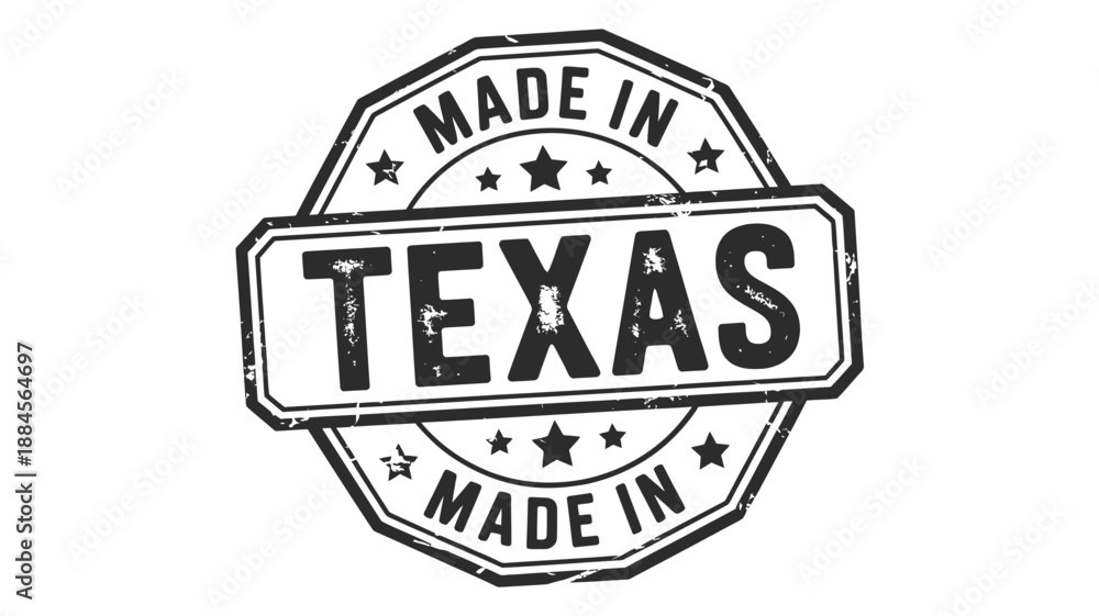 Obraz premium a vintage style badge with the words made in texas prominently displayed