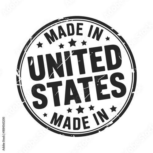 a circular stamp displaying made in united states text and star accents