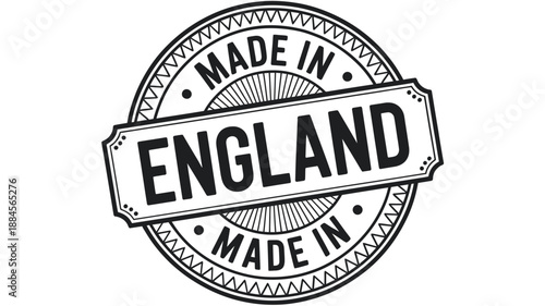 a circular badge graphic with the words made in england prominently displayed