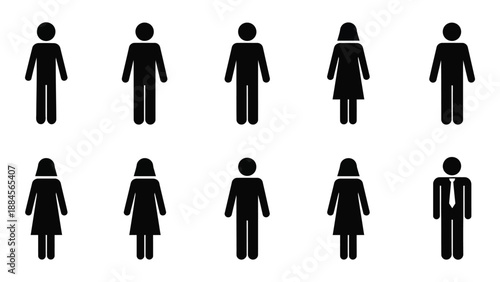 Universal restroom symbols isolated on white background, Vector