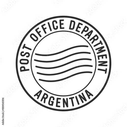 vintage office department post stamp design with argentina text and lines