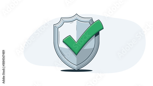A green checkmark on a silver shield icon representing security and protection