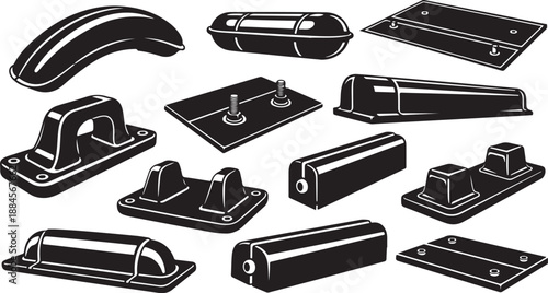 Collection of various door handles and hardware designs