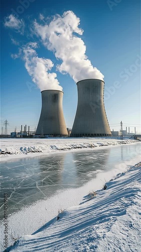Nuclear Power Plant, nuclear energy, atomic power station, electricity generation, clean energy source, power plant infrastructure, energy production, nuclear reactor, industrial energy facility