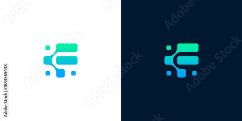 Abstract modern gradient logo design representing digital connectivity and technological innovation, perfect for tech companies seeking a sleek and futuristic brand identity