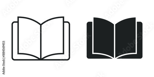 Open Book Icons Vector Illustration, clean vector icons for education websites online learning tools e-book apps library interface design graphics