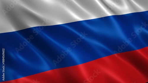 waving russia national flag animation loop