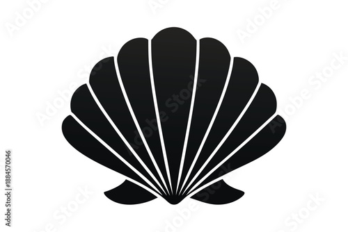 Shell vector icon vector art on white background