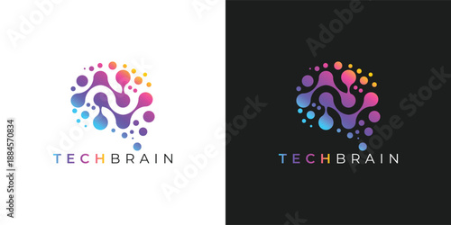 Trendy Professional Modern Brain Technology Logo for Digital Innovation and Technology Branding