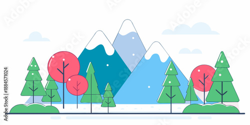 Mountain landscape with trees