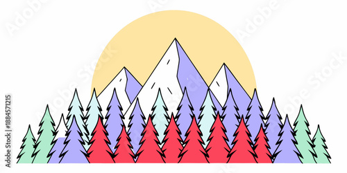 Colorful mountain landscape