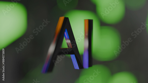 Wallpaper Mural AI Text Green Bokeh Background Artificial Intelligence Technology Design Torontodigital.ca