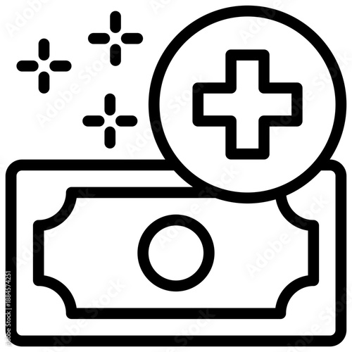 health wealth money wellness healthcare simple line icon