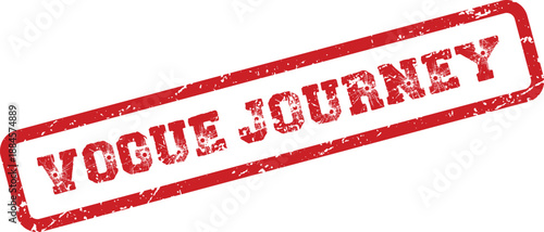 Vogue Journey Red Grungy Stamped Mark for Fashion Branding and Life Progression