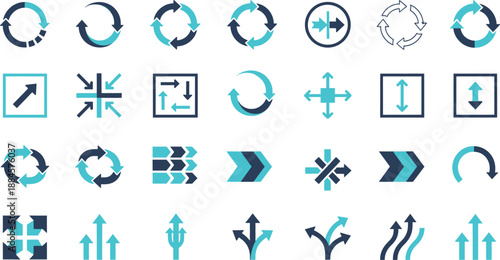 Collection of various directional arrows and symbols,icon set