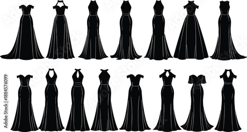 evening gowns silhouettes dresses fashion elegant formal women clothing long luxury bridal couture